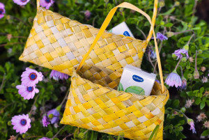 Kleine Tasche mit neuseeländischem Flachs